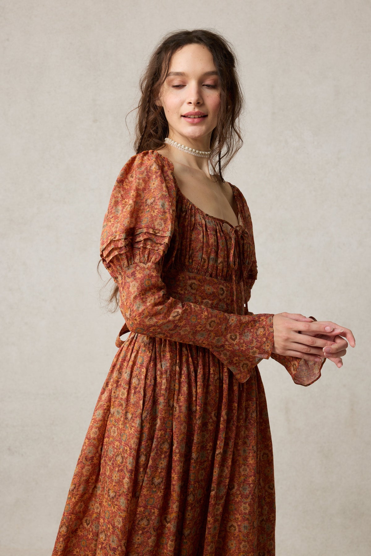 Paisley 11 | Elegant Floral Linen Dress