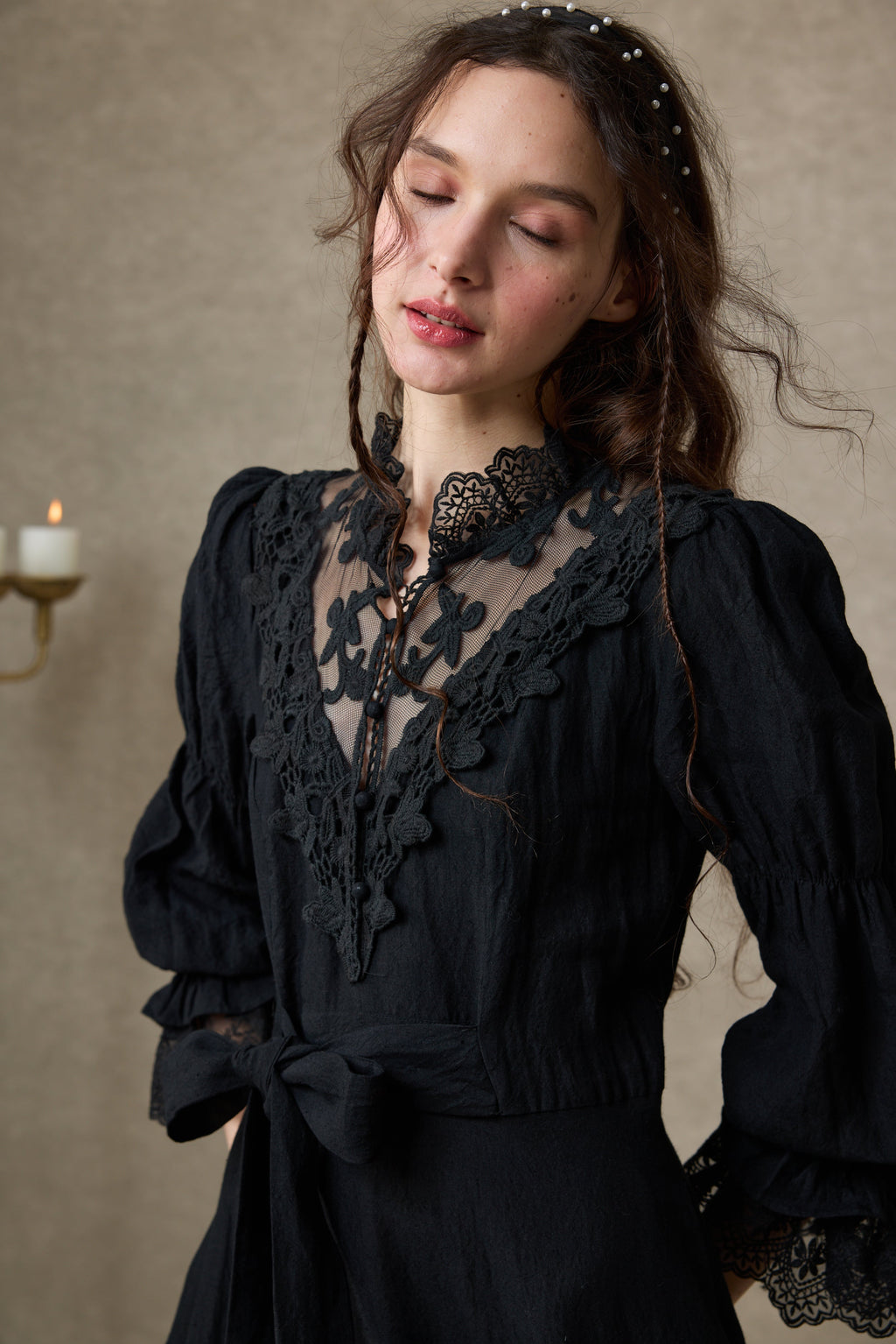 Leona 21 | Lace Maxi Linen Dress