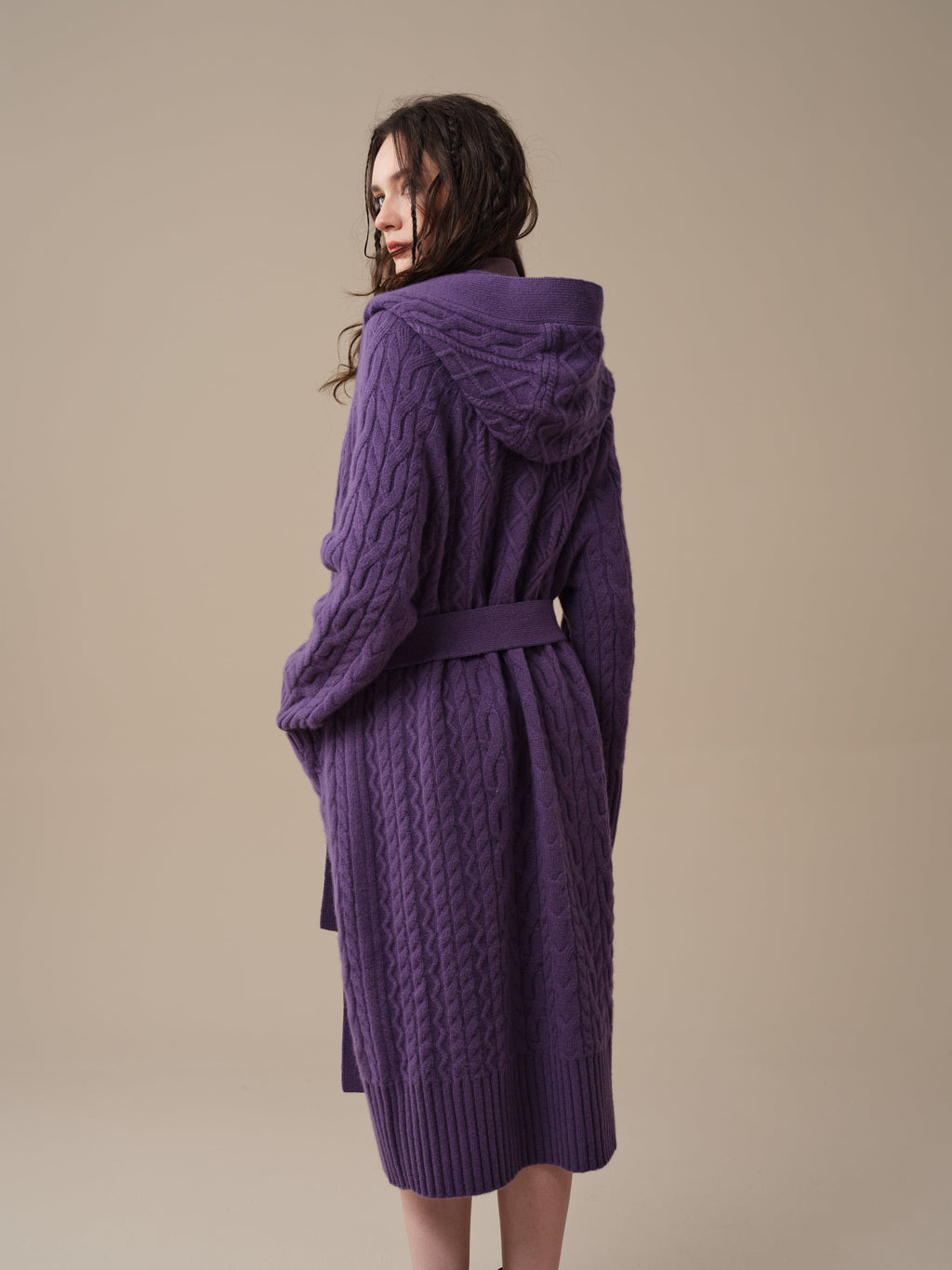 Hudson 15 | 100% wool hooded cardigan coat
