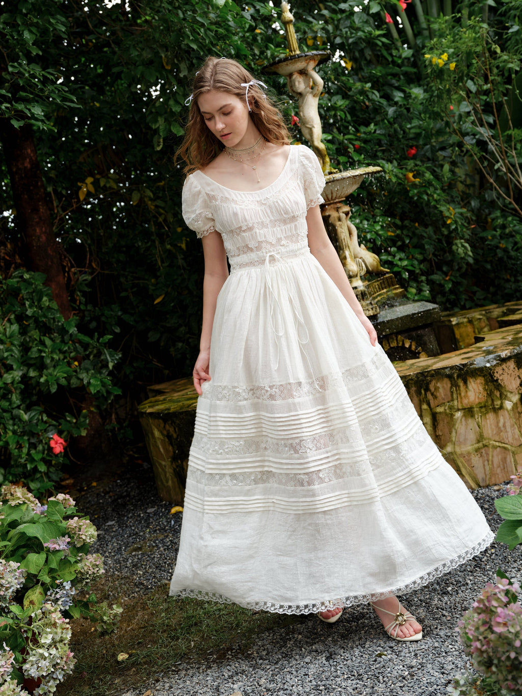 Dawn 17 | Lace Linen Dress Gown