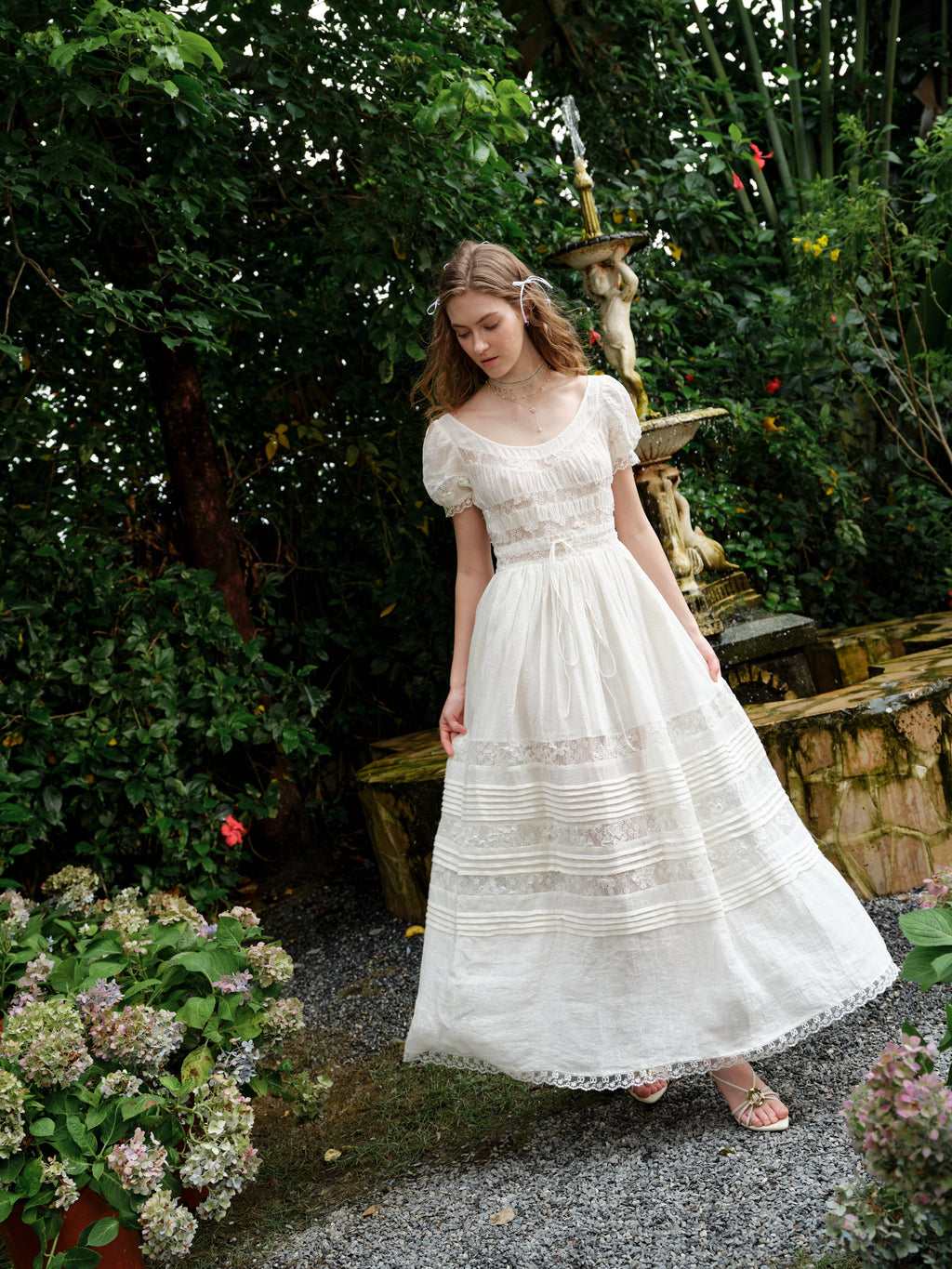 Dawn 17 | Lace Linen Dress Gown
