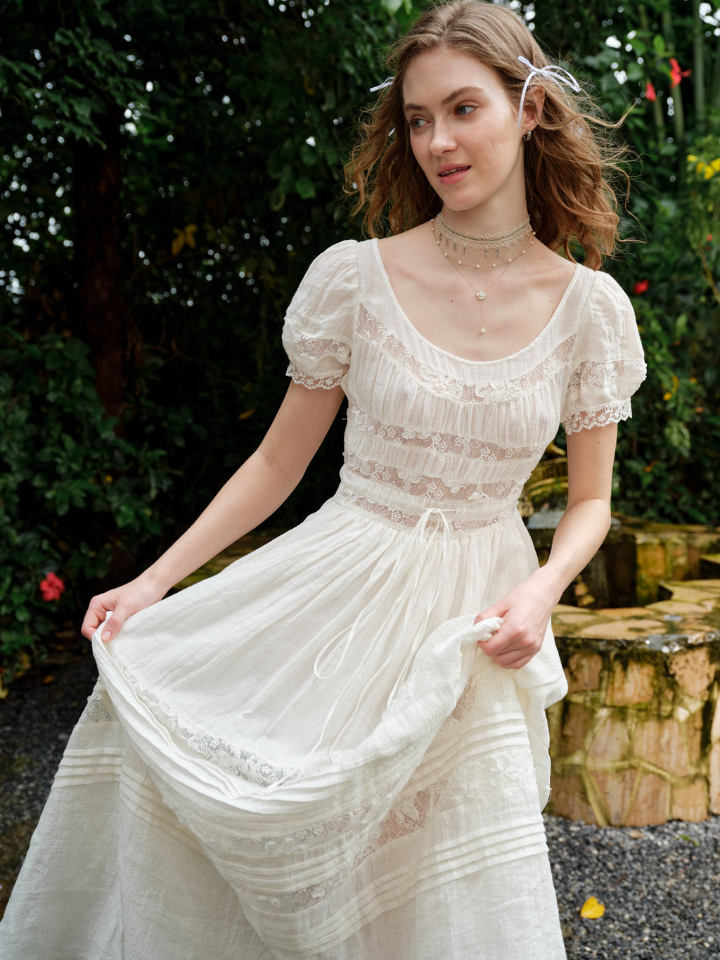 Dawn 17 | Lace Linen Dress Gown