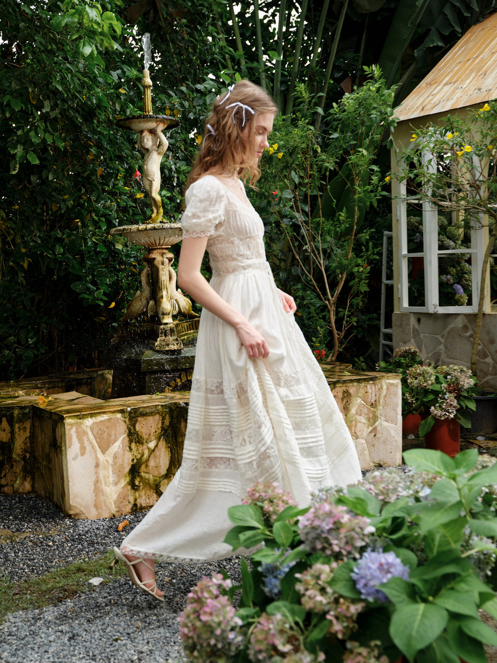 Dawn 17 | Lace Linen Dress Gown