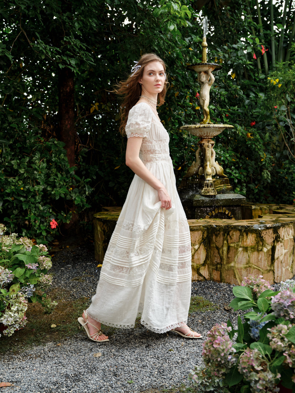 Dawn 17 | Lace Linen Dress Gown
