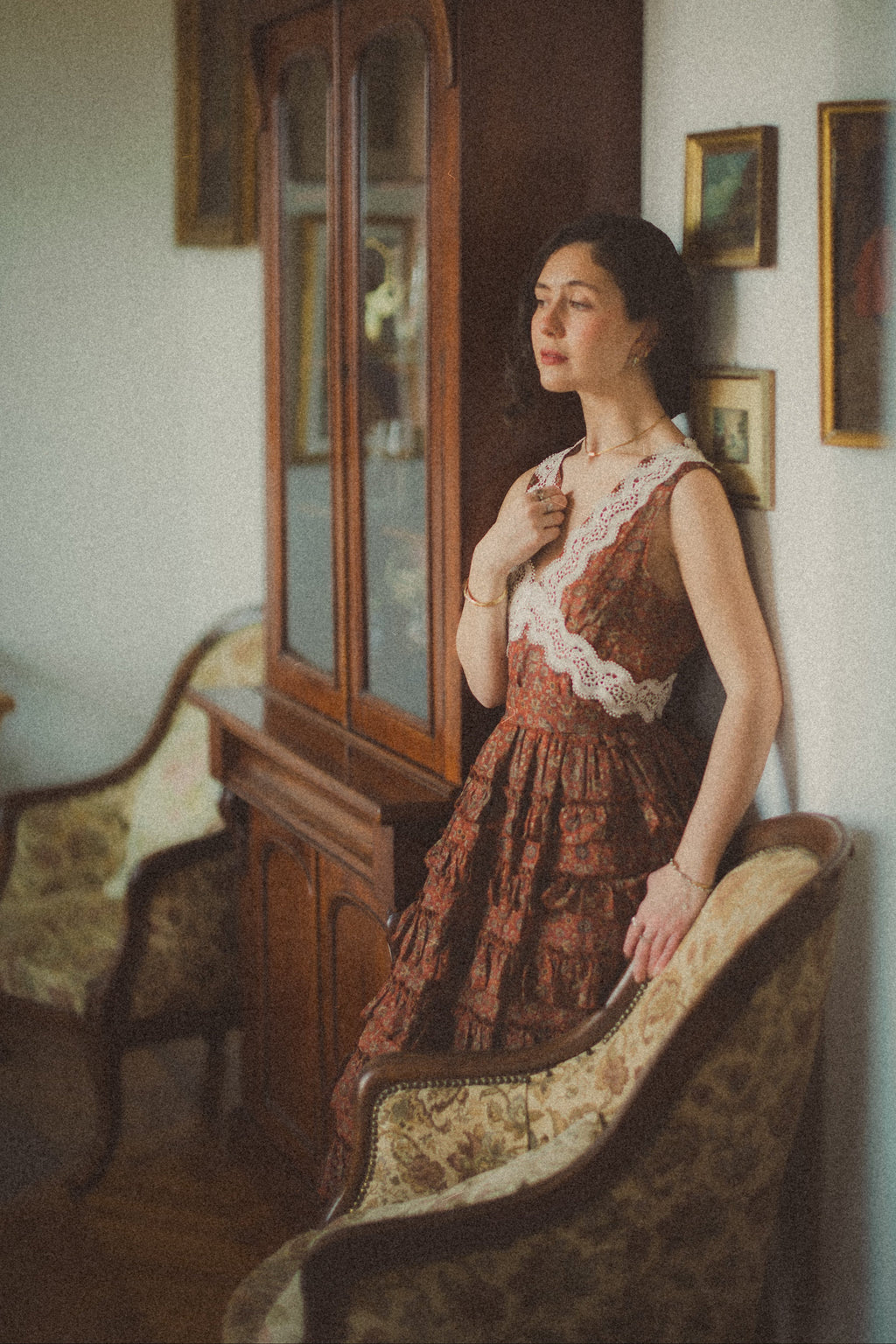 Nolita 28 |Lace & Linen Dress Gown （With Gift scarf)