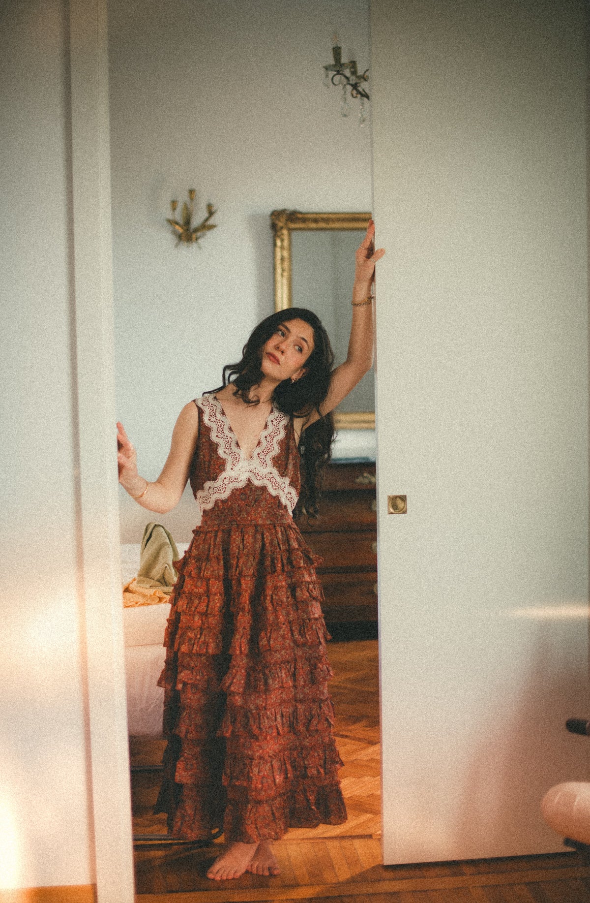 Nolita 28 |Lace & Linen Dress Gown （With Gift scarf)