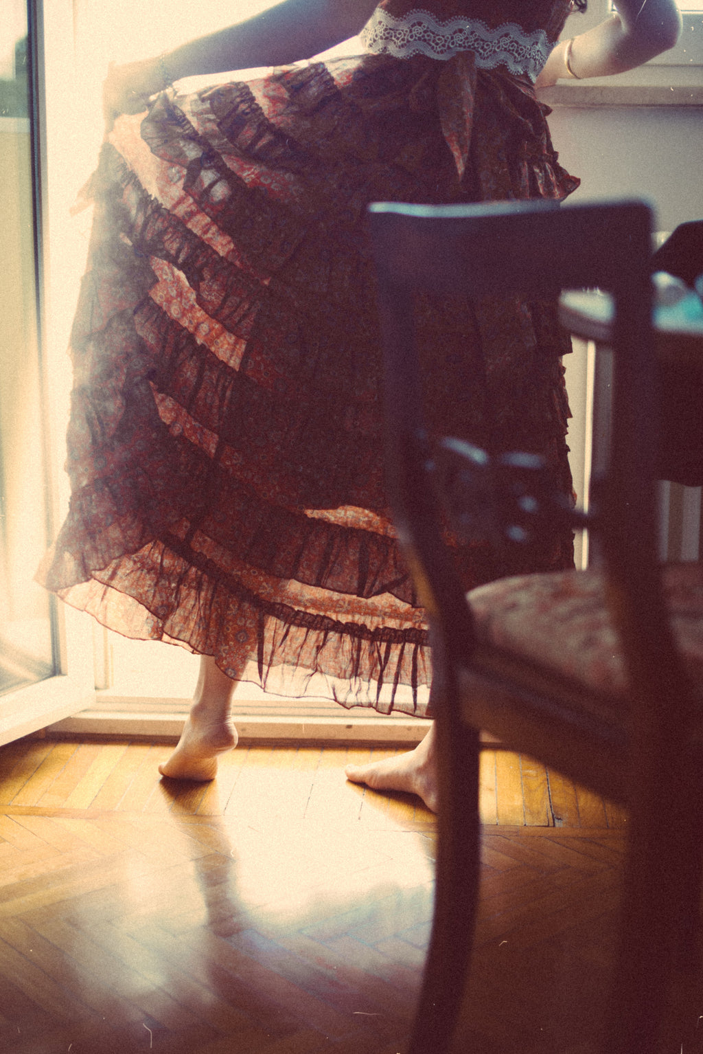 Nolita 28 |Lace & Linen Dress Gown （With Gift scarf)