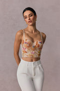 Lynn Floral Beaded Bustier Top