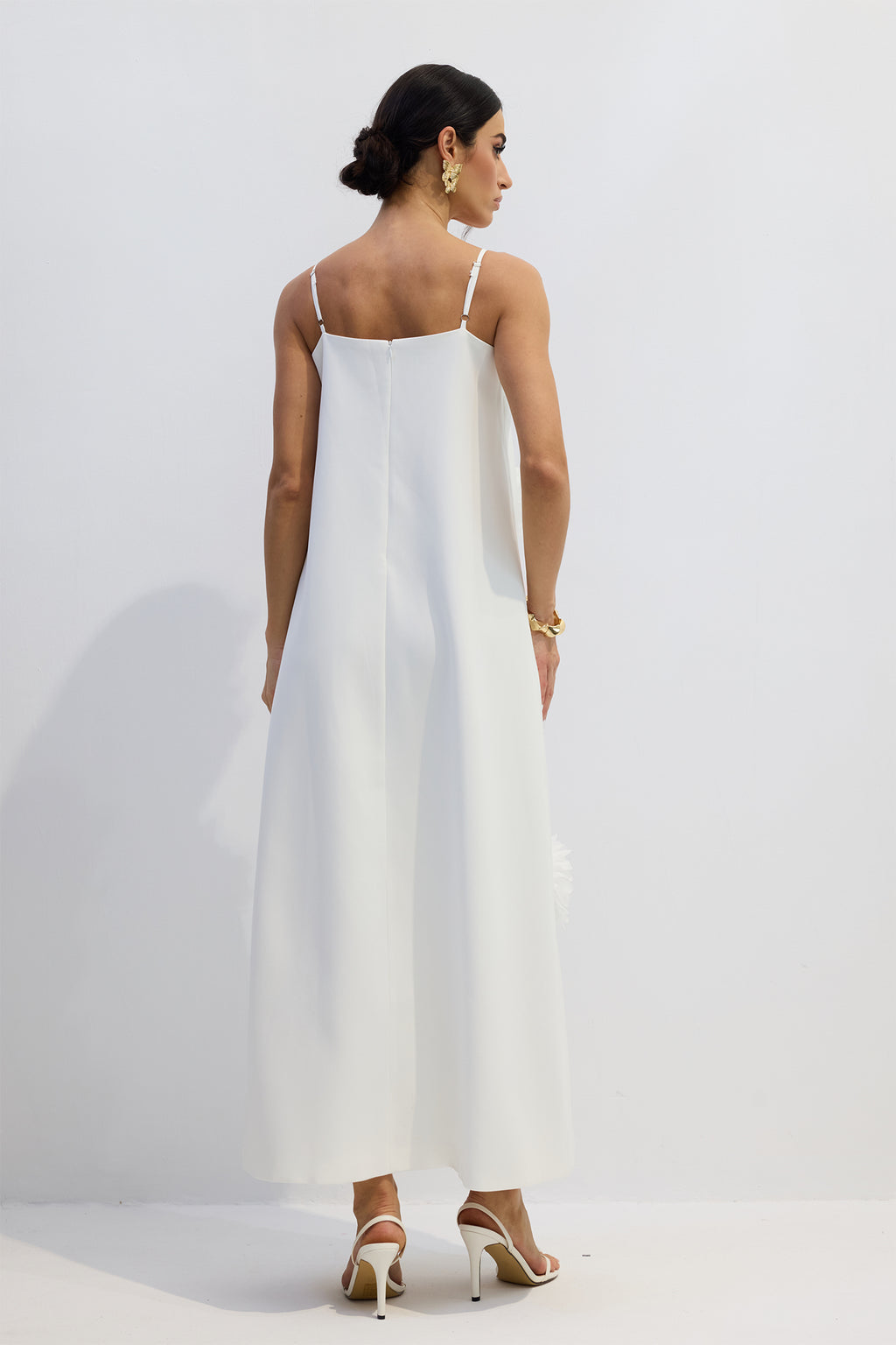 Louisa Floral Applique Spaghetti Straps Maxi Dress