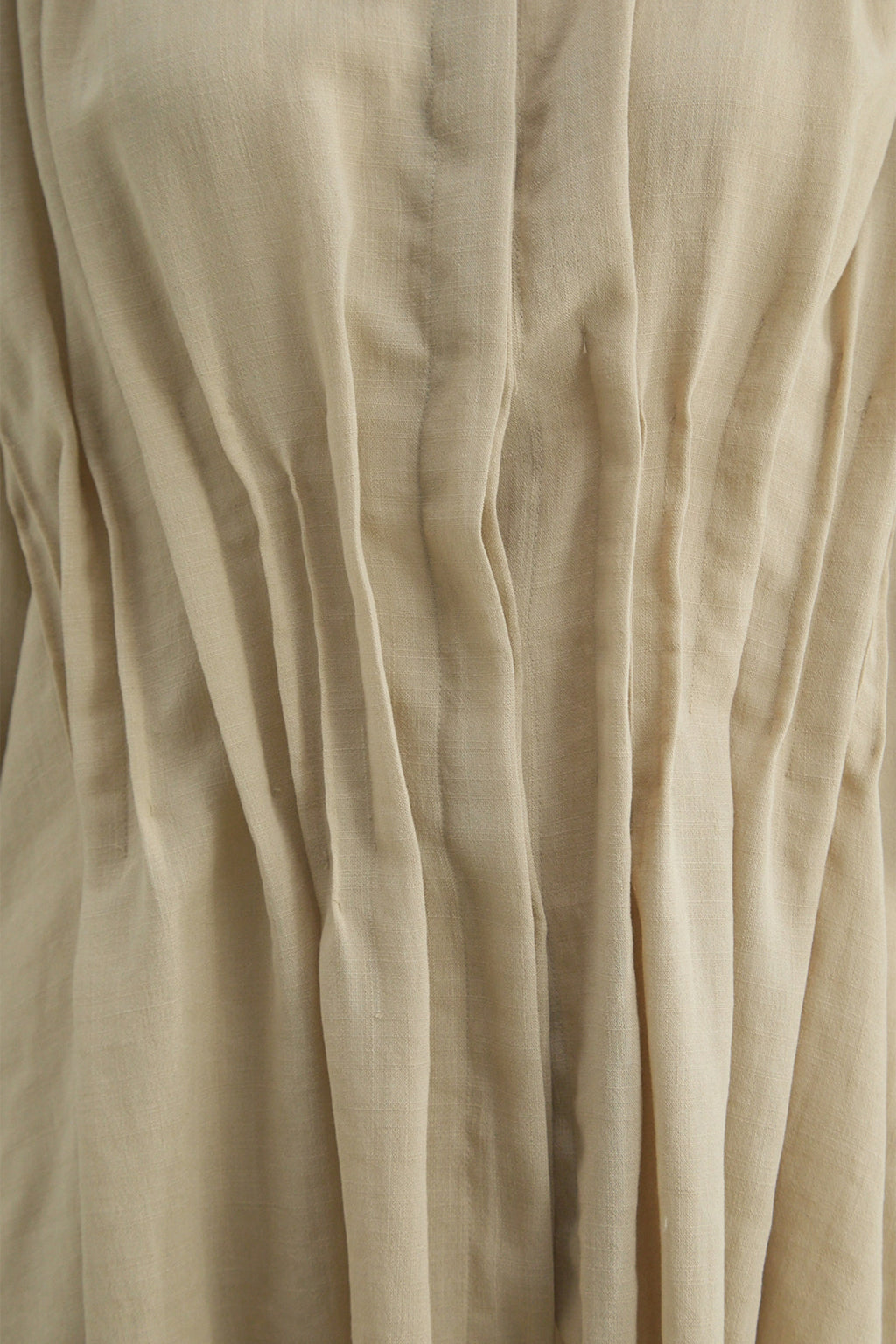 Relaxed Day Khaki Waist Pleat Asymmetrical Hem Shirt
