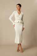 Alice Ruffle Ribbed Knit Midi Dress
