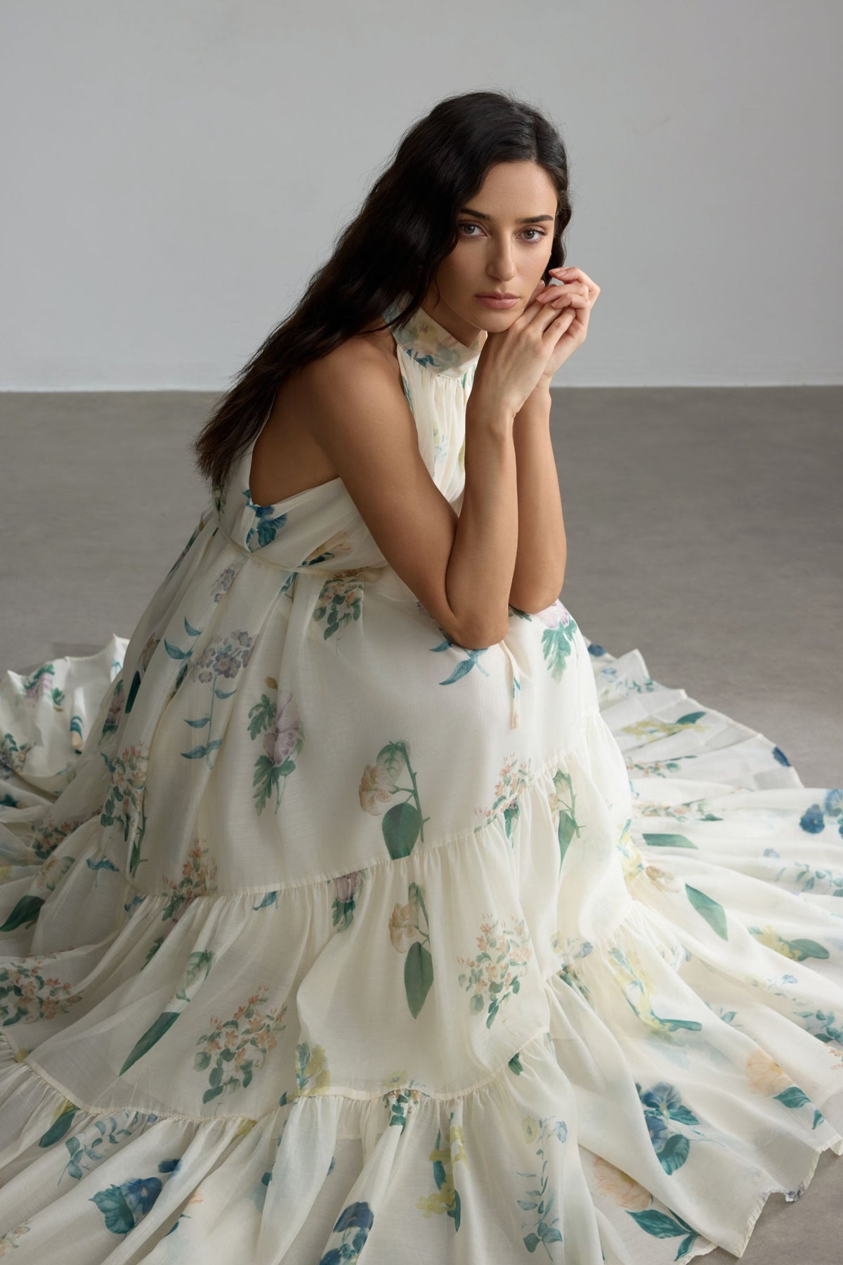 Harley Floral Print Halter Maxi Dress