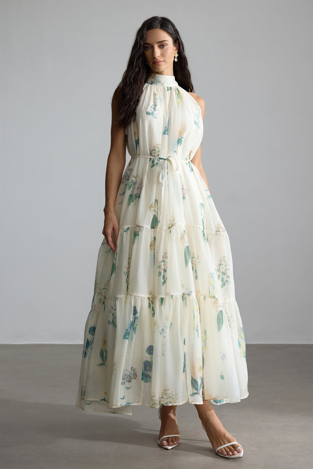 Harley Floral Print Halter Maxi Dress