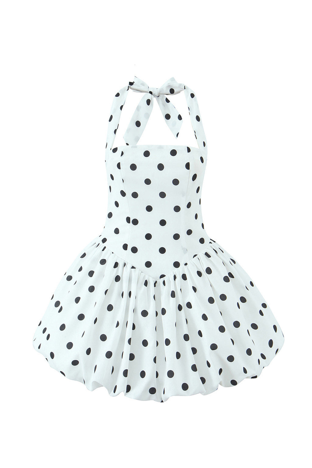 Vivianne Polka Dot Bubble Hem Mini Dress