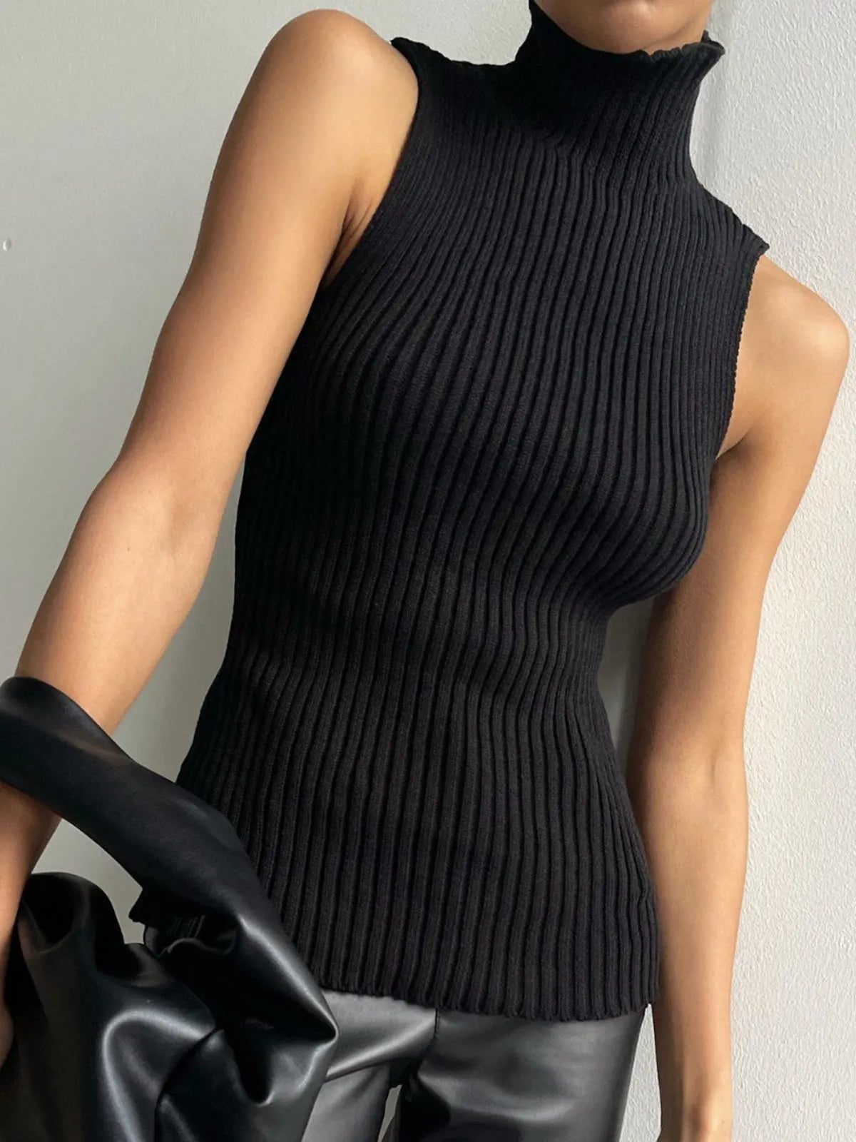 Minimalist Mockneck Rib Tank Top