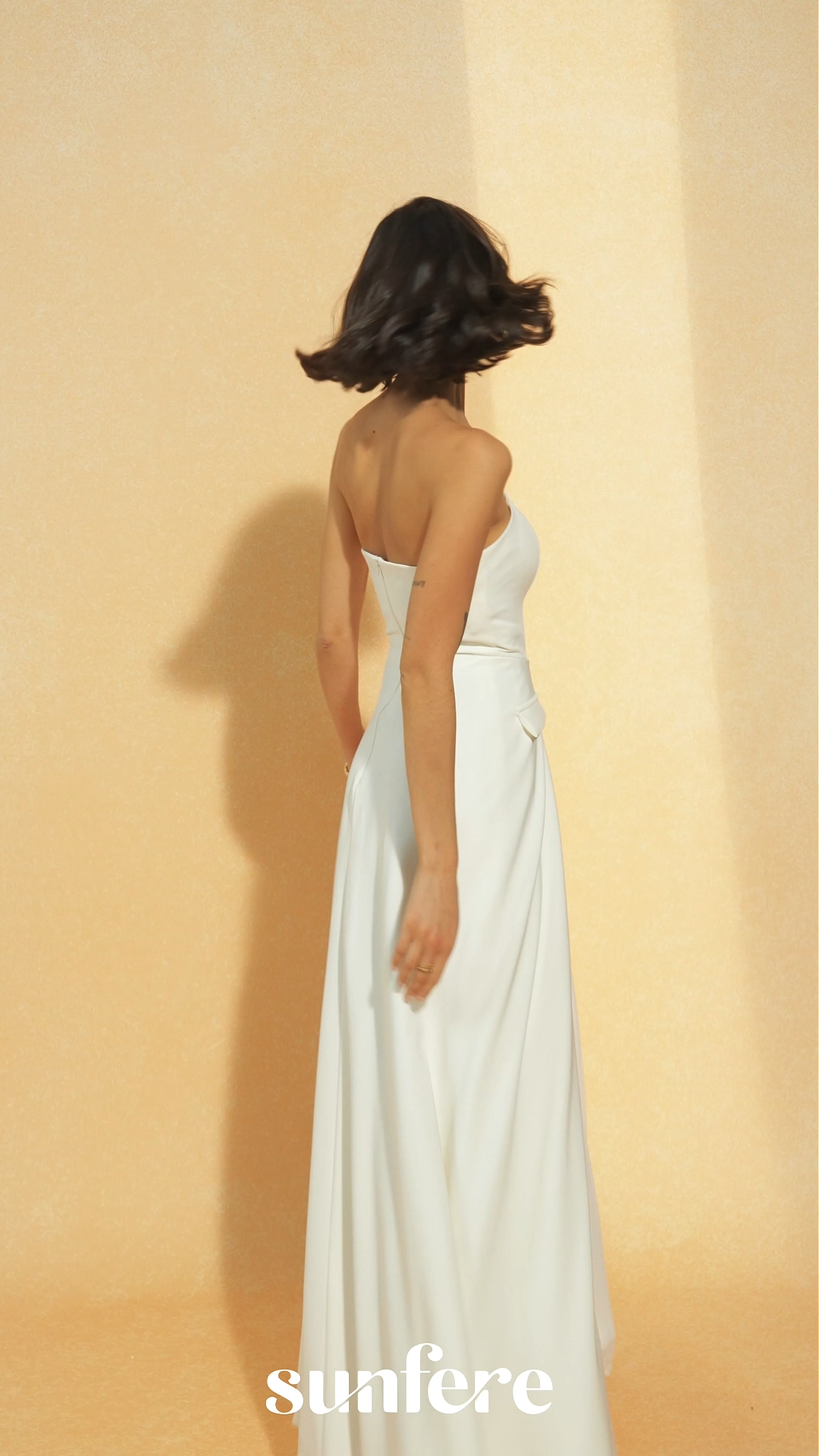 Classic Beauty White Strapless Button Front Maxi Dress