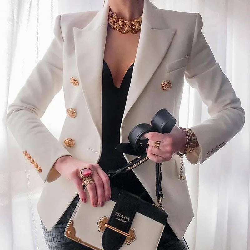 Classic Buttons Fashion Solid Color Slim Coats