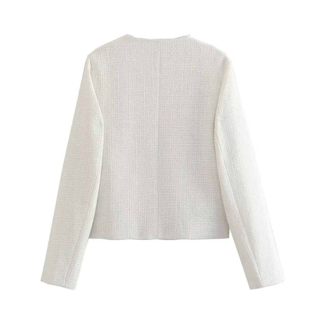 Old Money Aesthetics Tweed Blazer