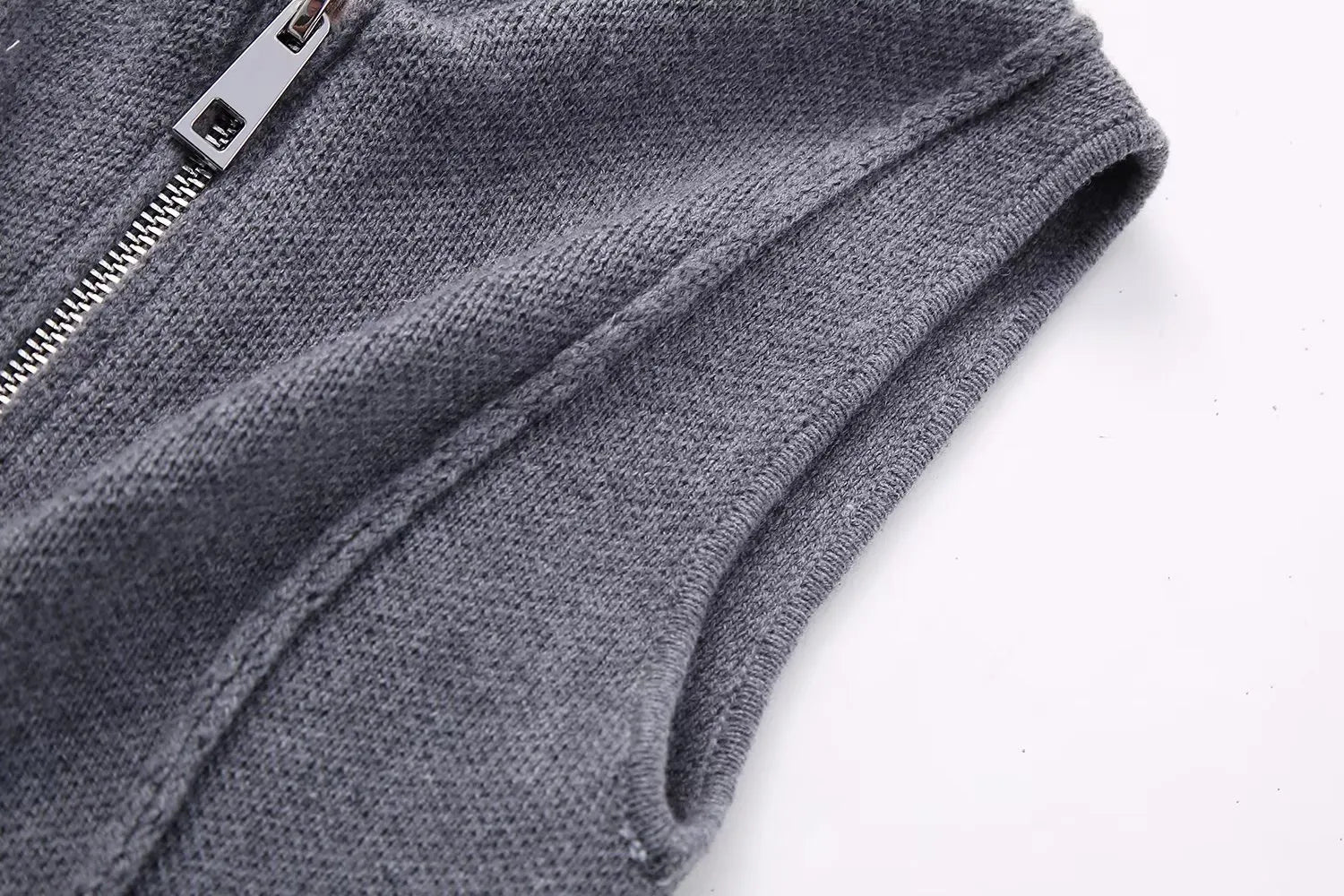 Zip Down Piping Short Sweater Dress
