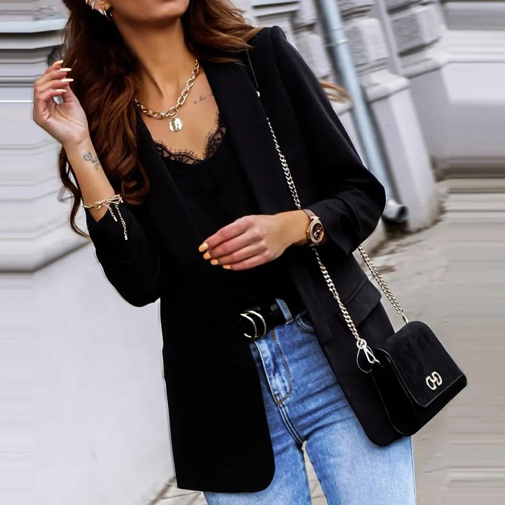 Casual Solid Color Slim Coats