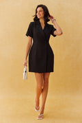 Calculated Charm Black Blazer Short Sleeve Mini Dress