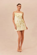 Feeling Fresh Beige Floral Embroidered Sleeveless Mini Dress