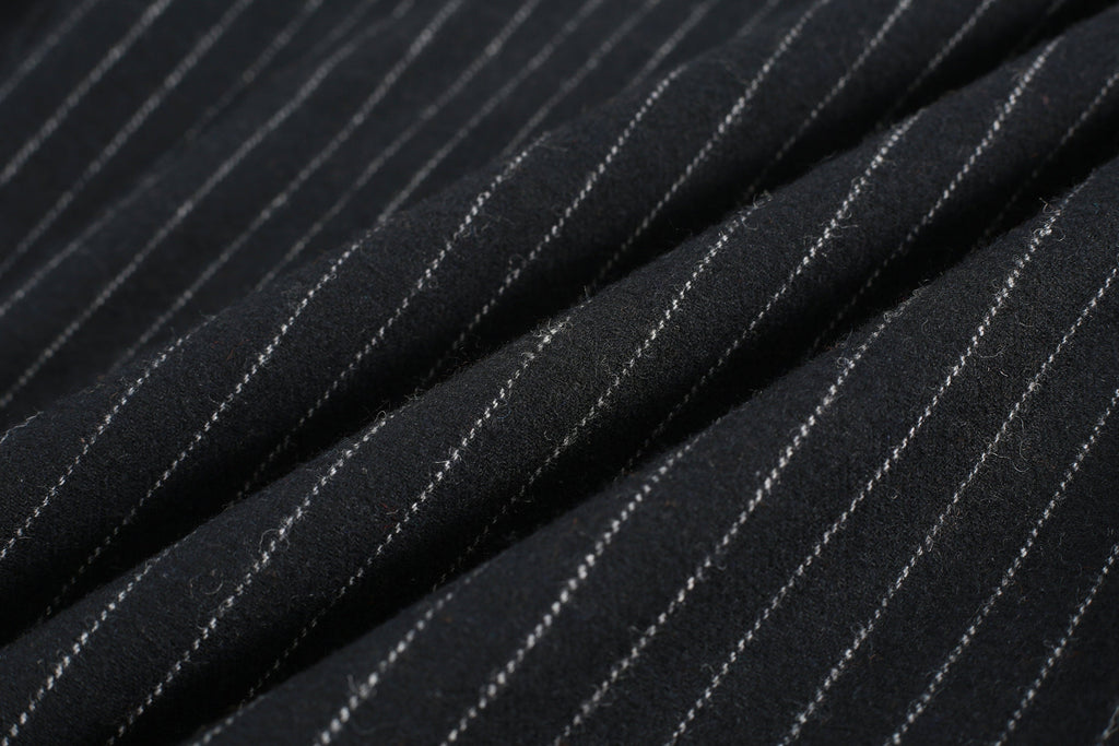 Santal 3 | Striped Wool Skirt in black