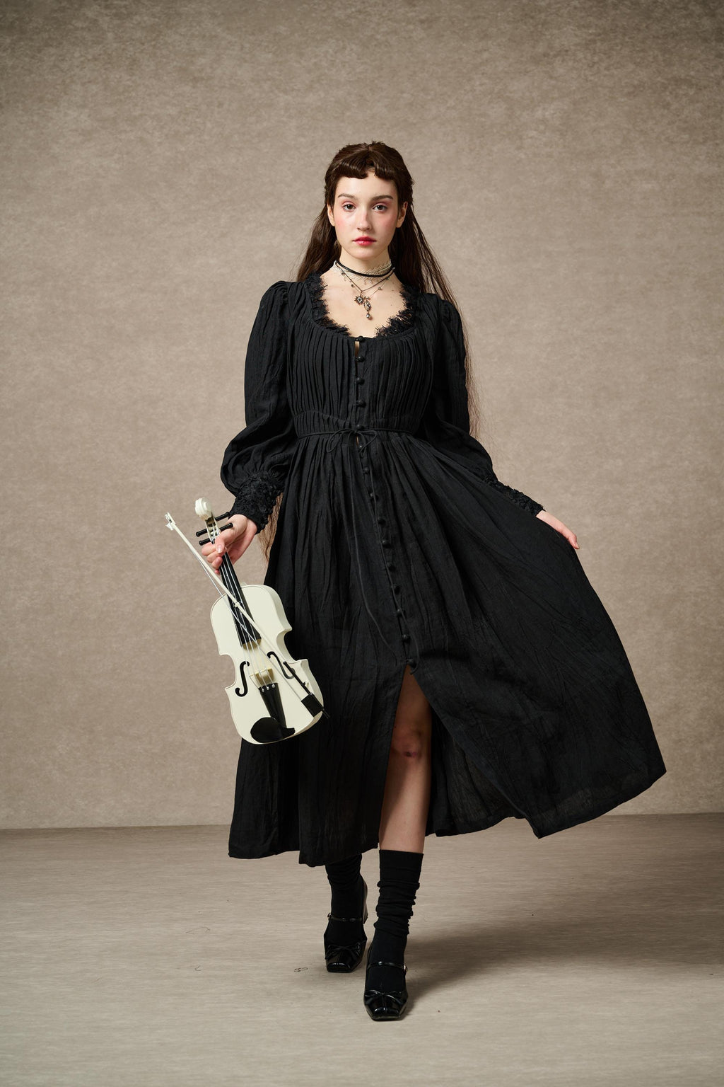 Josefina 19 | Dreamy Pleated Linen Dress Gown