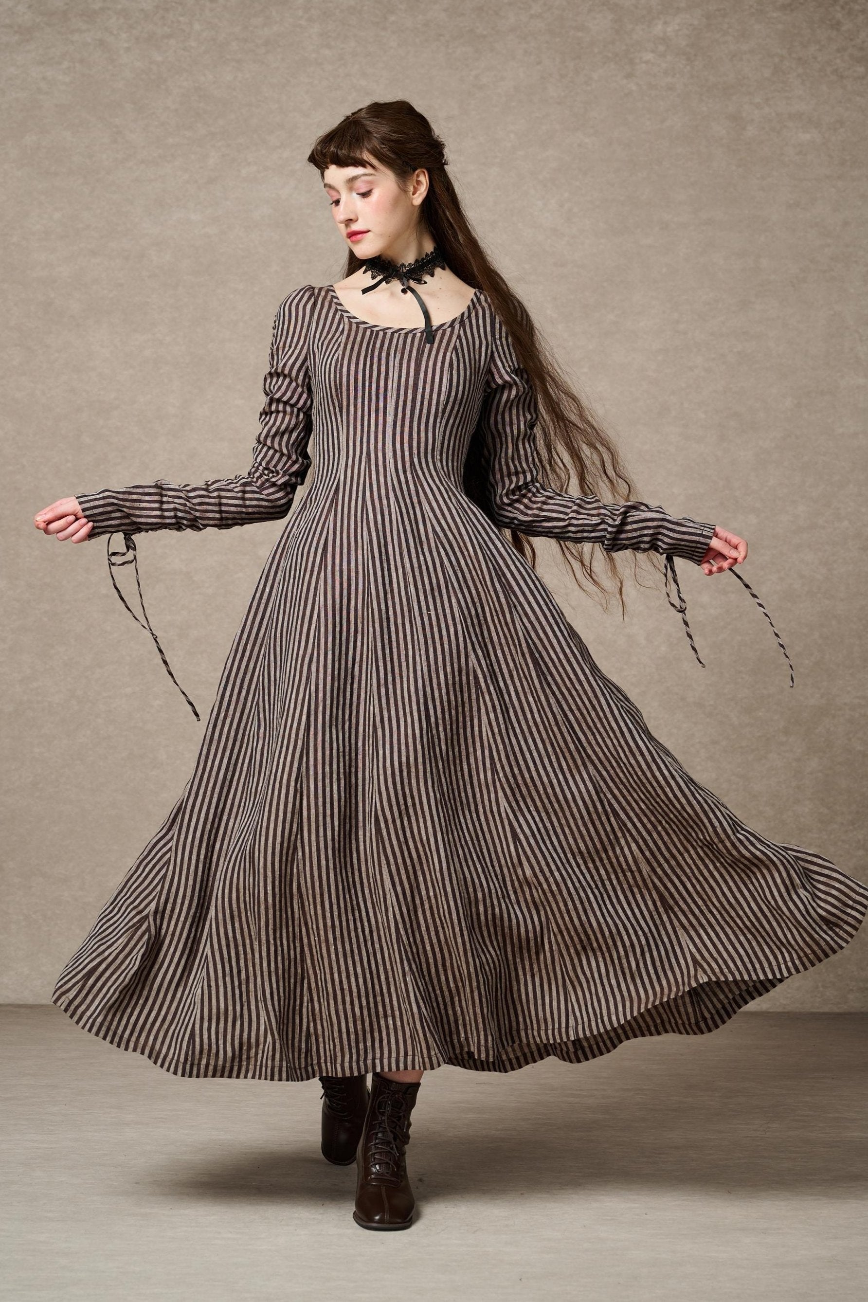 Crystal 17 | Victorian maxi linen dress