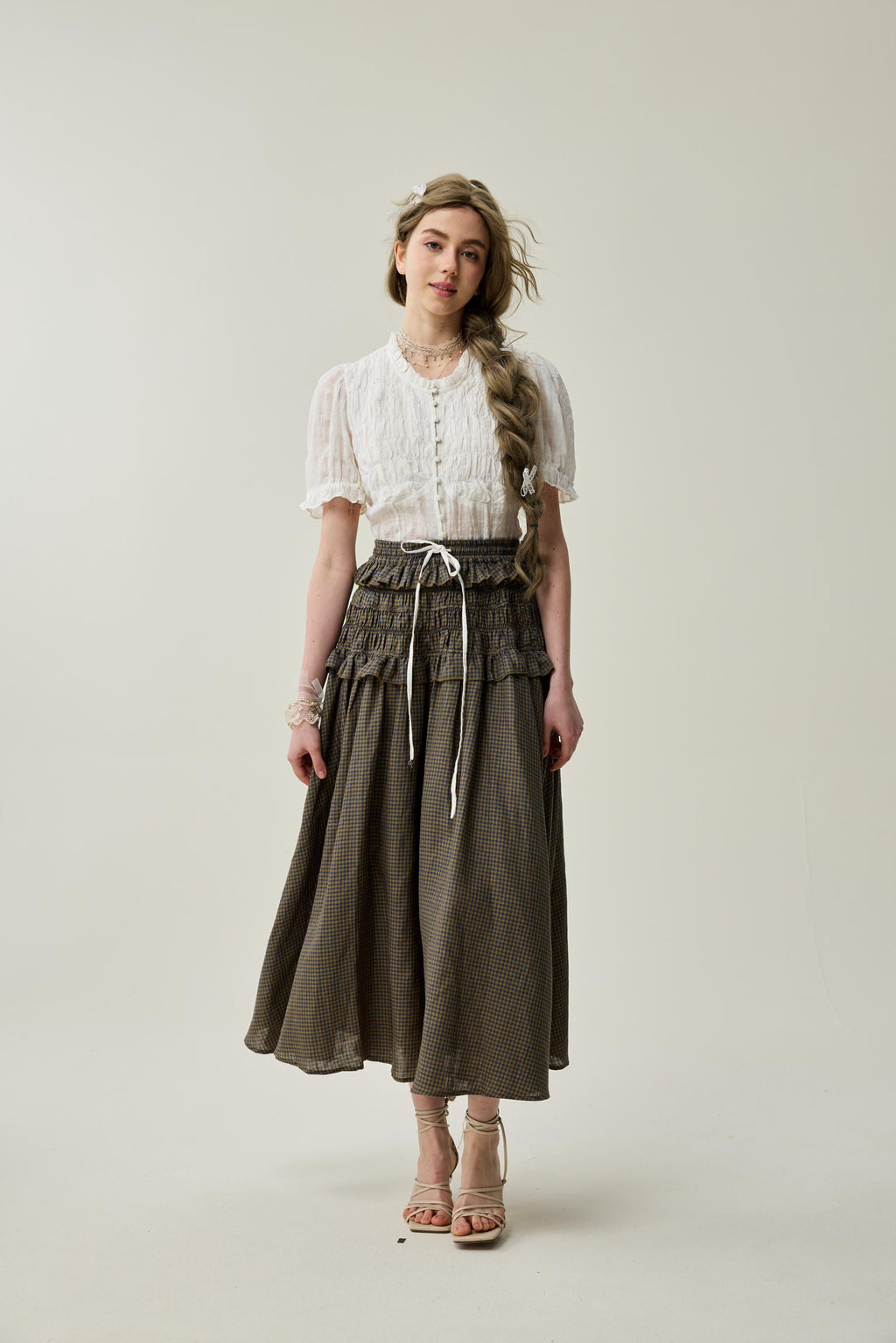 Wind 33 | Ruffled linen skirt