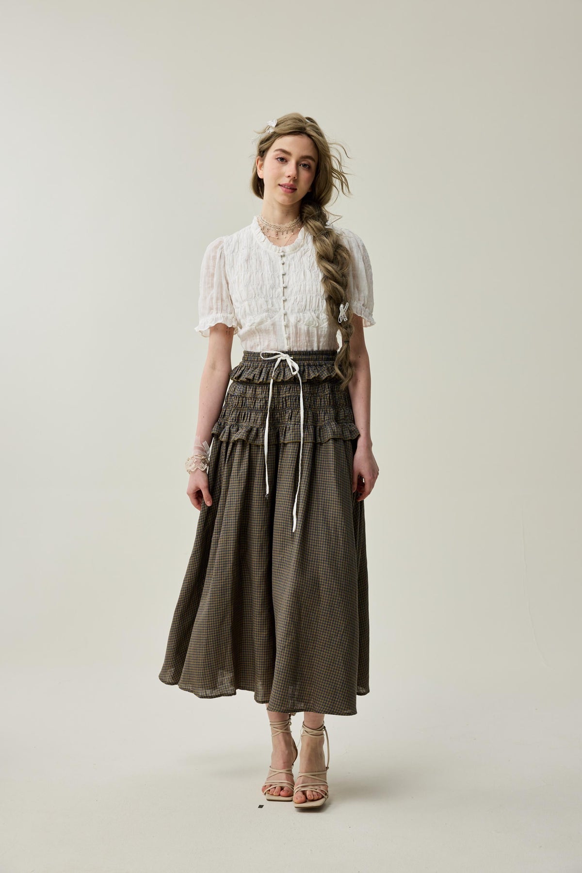 Wind 33 | Ruffled linen skirt