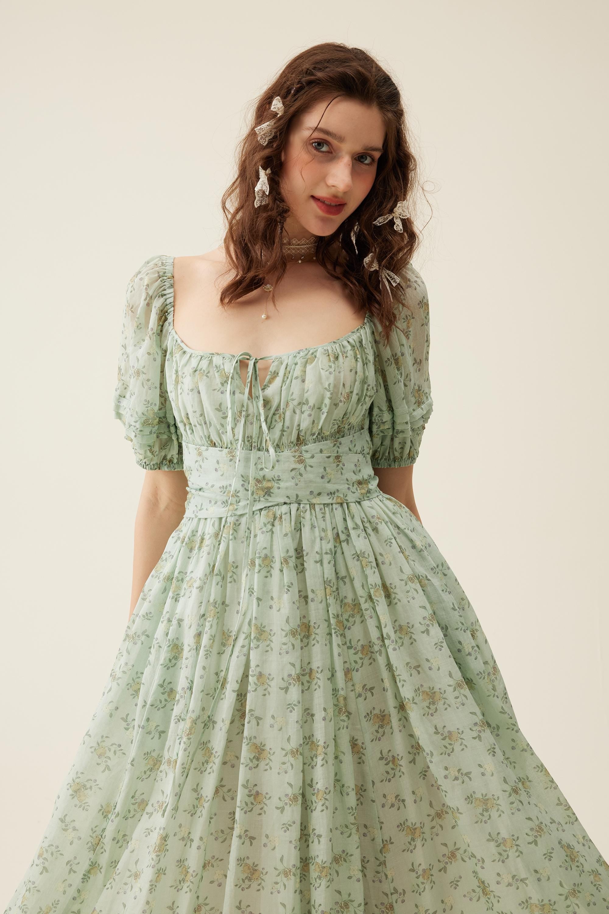 Alice 19 | Floral linen dress