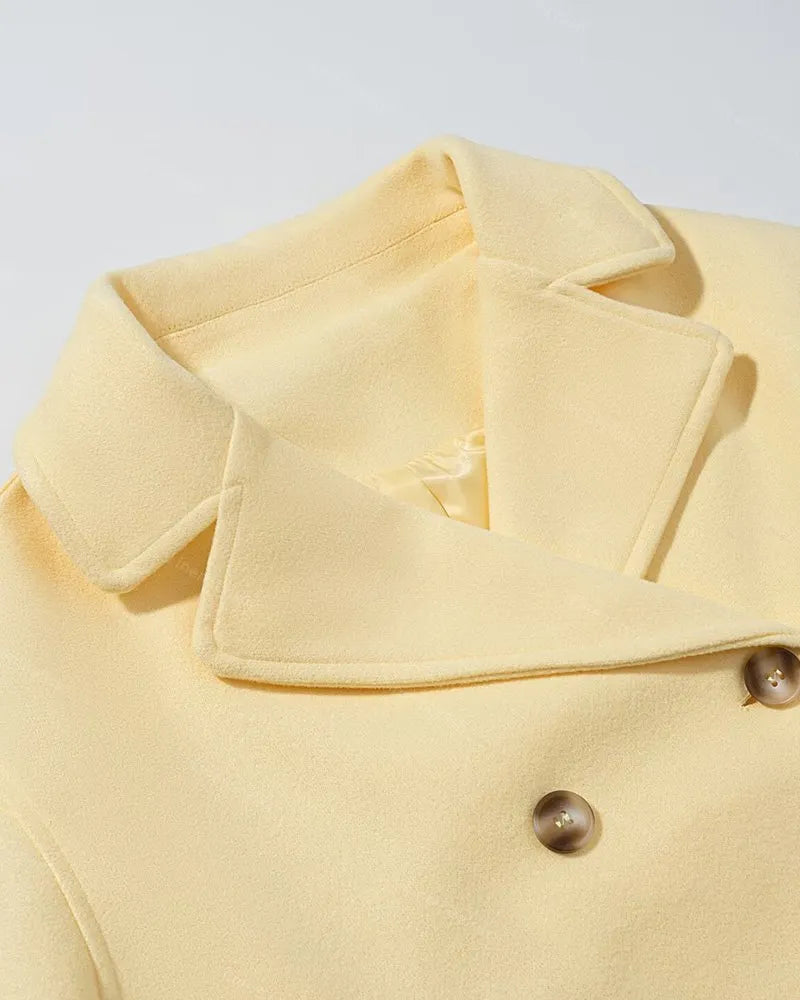Fashion Double-breasted Short Woolen Coat