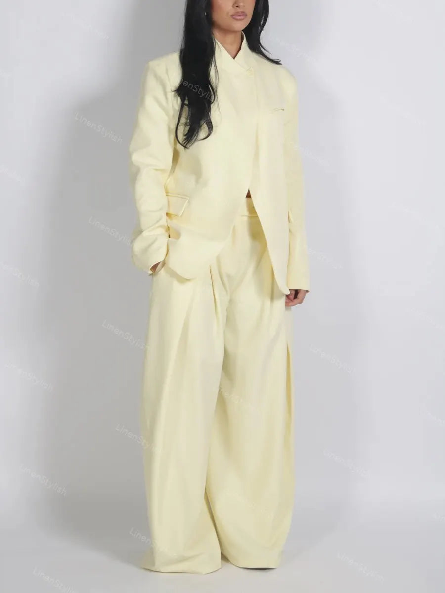 Fashion Commuter Design Blazer & Pants Two-piece Set