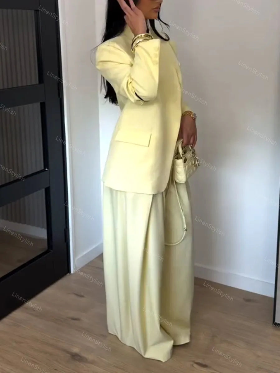 Fashion Commuter Design Blazer & Pants Two-piece Set