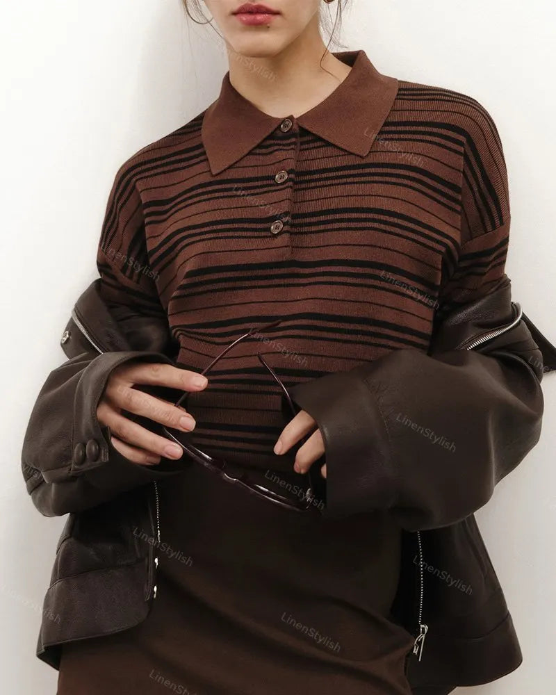 Vintage Contrast Stripe Sweater