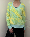 V-Neck Jacquard Pullover Sweater