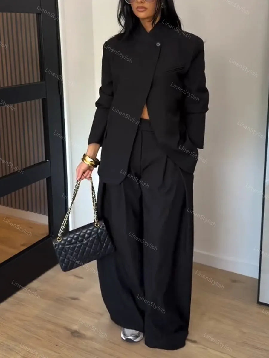 Fashion Commuter Design Blazer & Pants Two-piece Set